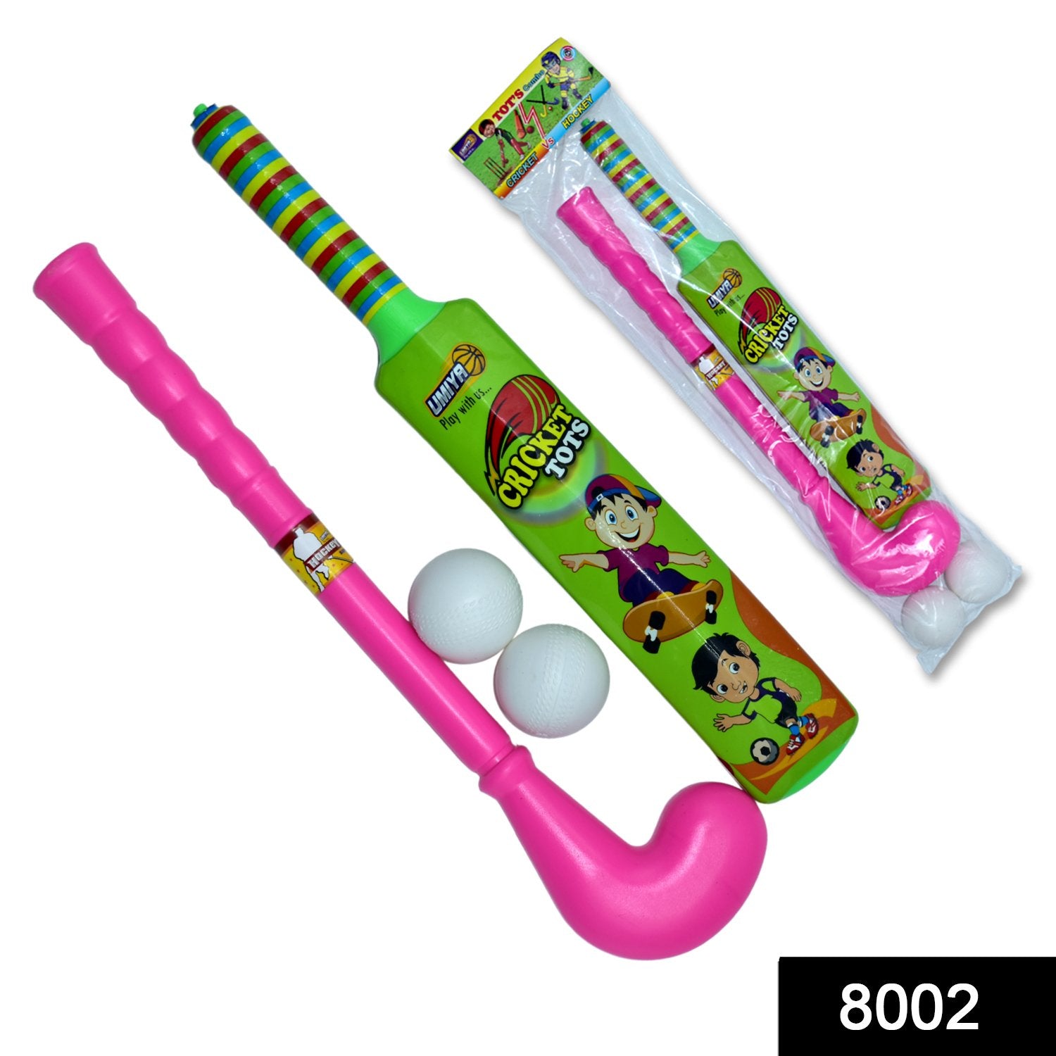 8002 Combo of Light Weight Plastic Bat, Ball & Hockey for Kids, Boys, Indoor, Outdoor Play 8002 Combo of Light Weight Plastic Bat, Ball & Hockey for Kids, Boys, Indoor, Outdoor Play